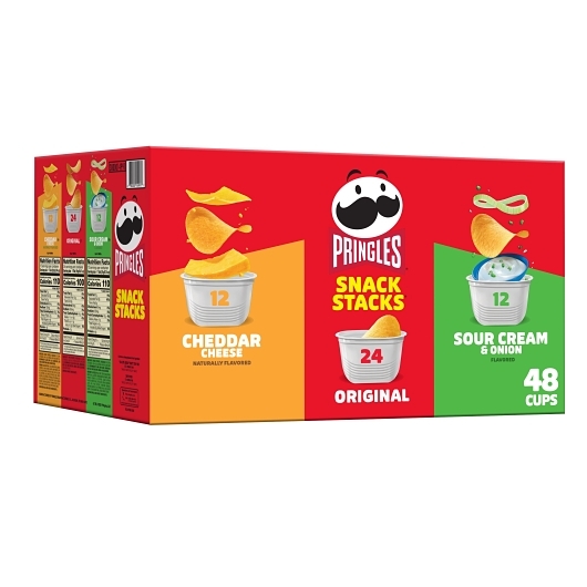 Pringles Crisps Snack Stacks 3 Flavors, 33.84 Ounce - 48 Cups