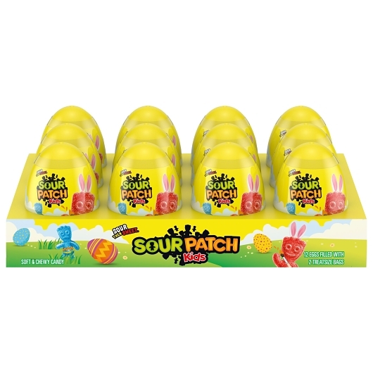 Sour Patch Kids Easter Candy Assorted Soft Candy Egg, 0.88 Ounce, 12 Per Pack, 2 Per Case