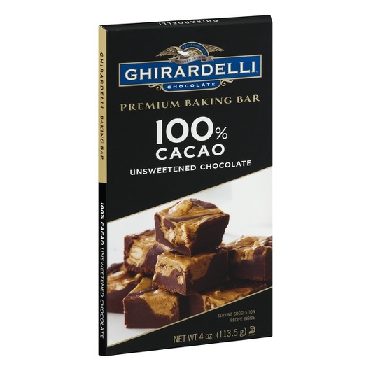 Ghirardelli Baking Bar 100% Cacao, 4 Ounces, 12 Per Case