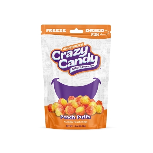 Crazy Candy Peach Puffs, 1.7 Ounce, 12
