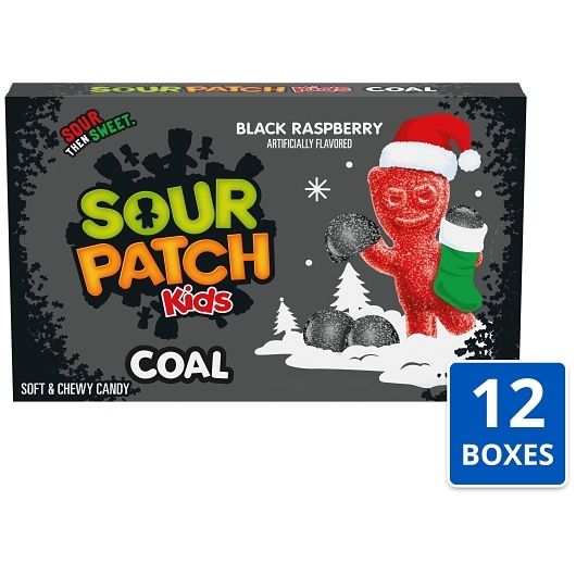 Sour Patch Coal Gummy Candy Theater Box, 3.1 Ounce, 12 Per Case
