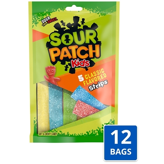Sour Patch Kids Assorted Soft Candy Strips Bag, 3.5 Ounce, 12 Per Case
