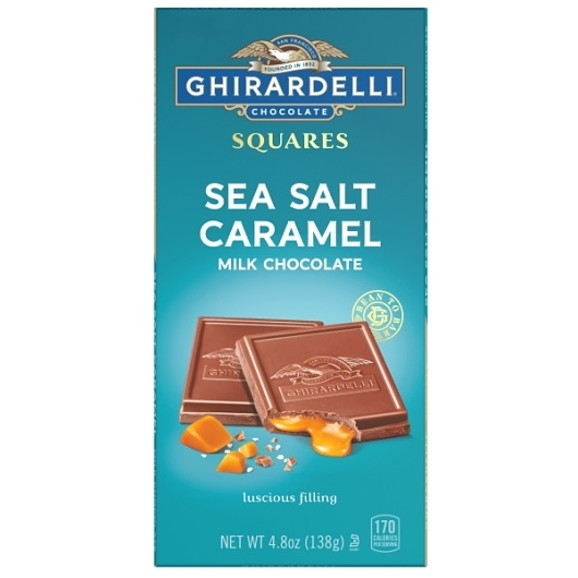 Ghirardelli Milk Chocolate Sea Salt Caramel Squares Bar; 0.3 Pound; 10 Per Case