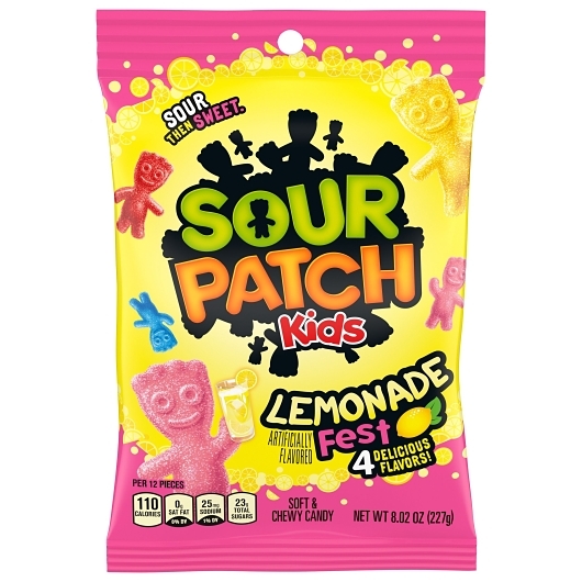 Sour Patch Kids Lemonade Peg Bag Dirty, 8.02 Ounce, 8 Per Case