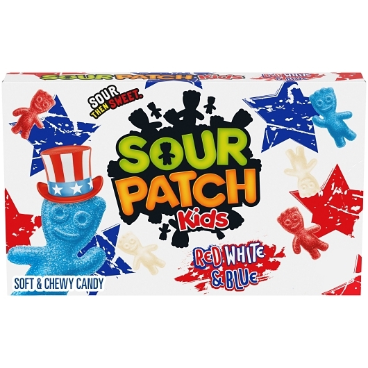 Sour Patch Kids Soft Candy Red, White And Blue Theater Box Soft Candy Theater Box, 3.08 Ounce, 12 Per Case