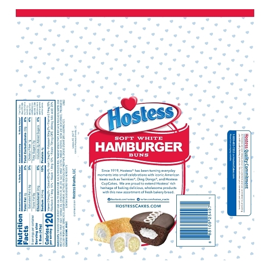 Hostess Hamburger Buns Fresh Case, 12 Ounce, 4 Per Case