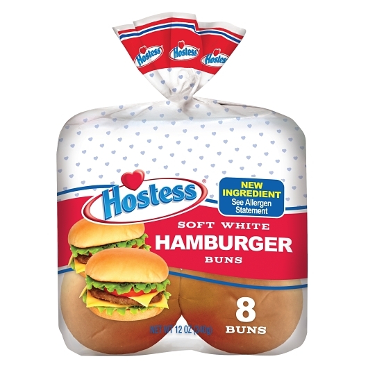 Hostess Hamburger Buns Fresh Case, 12 Ounce, 4 Per Case