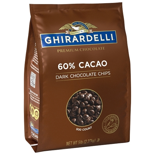 Ghirardelli 60% Cacao Chocolate Chip; 80 Ounce; 2 Per Case