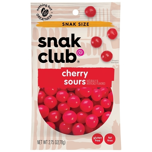 Snak Club Cherry Sours Gummy Candy, 2.75 Ounce, 12 per case