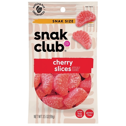 Snak Club Cherry Slices Gummy Candy, 3.5 Ounce, 12 per case
