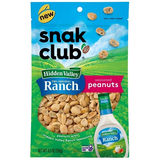Snak Club Hidden Valley Ranch Peanuts, 4.5 Ounce, 6 per case
