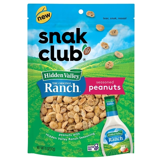Snak Club Hidden Valley Ranch Peanuts, 11 Ounce, 6 per case