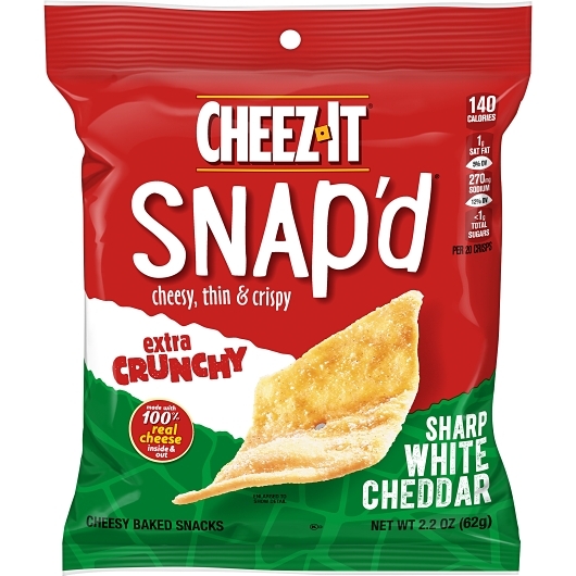 Kellogg's Cheez It Crackers Extra Crunchy Sharp White Cheddar, 2.2 Ounce, 6 Per Case