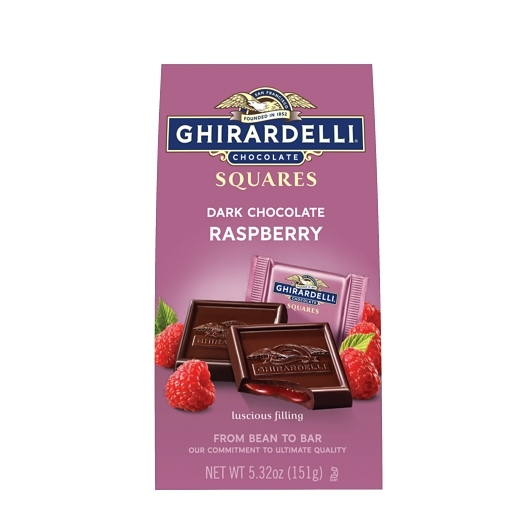 Ghirardelli Dark Chocolate Squares With Raspberry Filling; 0.35 Pound; 5 Per Case