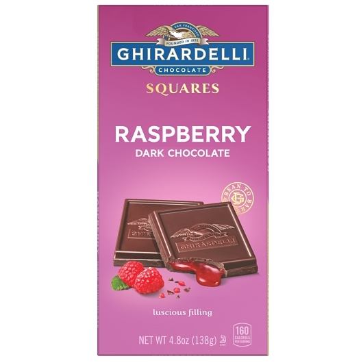 Ghirardelli Dark Chocolate Raspberry Squares Bar; 0.3 Pound; 10 Per Case