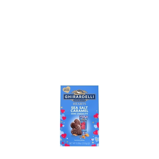 Ghirardelli Dark Chocolate Sea Salt Caramel Duet Hearts; Heart Shaped Chocolate With Caramel; 0.04 Pound; 24 Per Case