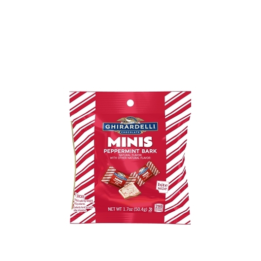 Ghirardelli Christmas Peppermint Bark Minis Pouch; 0.11 Pound; 12 Per Case