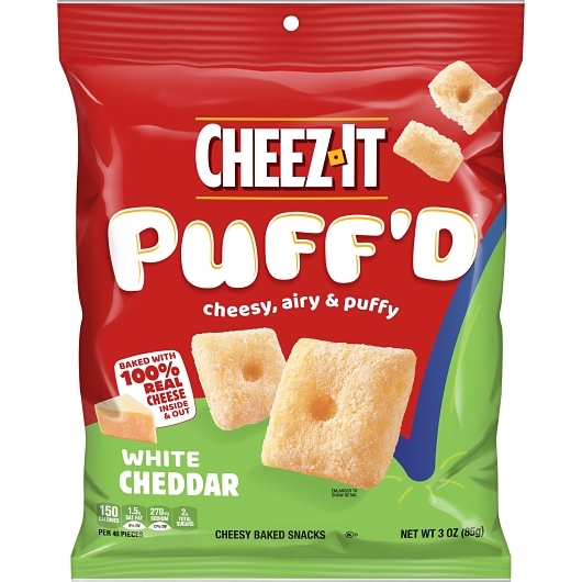 Kellogg's Cheez It Puffed White Cheddar, 3 Ounce, 6 Per Case