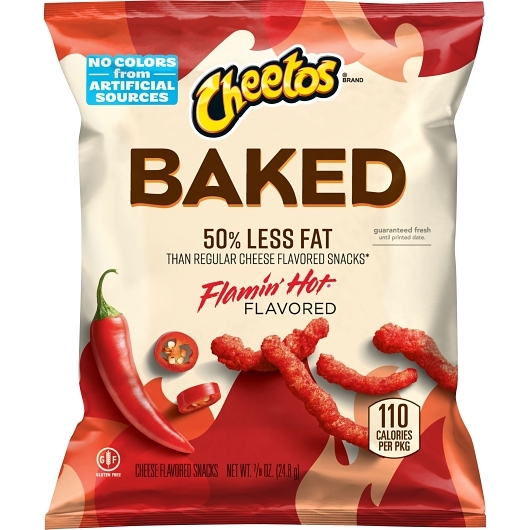 Cheetos Baked Crunchy Flamin Hot Cheese Flavored Snack, 0.875 Ounce, 104 Per Case