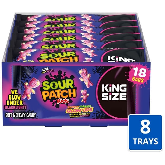 Sour Patch Kids Glowups Soft Candy, 2.99 Ounce, 18 Per Pack, 8 Per Case