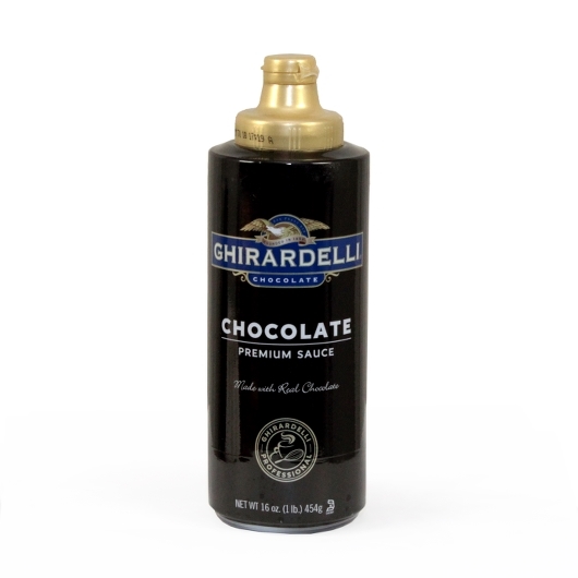 Ghirardelli Squeeze Bottle Black Label Chocolate Sauce; 16 Ounce; 12 Per Case