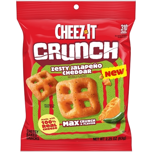 Kellogg's Cheez It Crunchy Zesty Jalapeno Cheddar Crackers, 2.25 Ounce, 6 Per Case