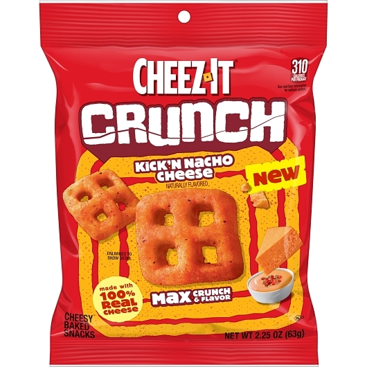 Kellogg's Cheez It Crunch Kikn' Nacho Cheese, 2.25 Ounce, 6 Per Case