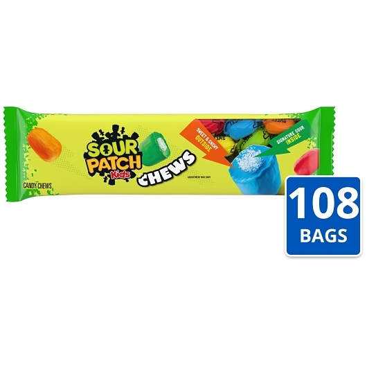 Sour Patch Kids Chews Assorted Soft Candy, 1.94 Ounce, 18 Per Pack, 6 Per Case