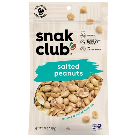 Snak Club Salted Peanuts, 7.5 Ounce, 6 per case