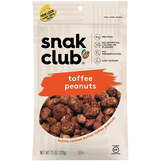 Snak Club Toffee Peanuts, 7.5 Ounce, 6 per case