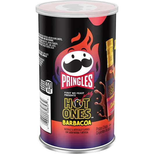 Pringles Hot One's Barbacoa Crisps, 2.5 Ounce, 12 Per Case