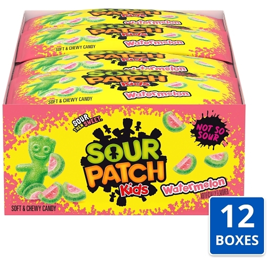 Sour Patch Kids Watermelon Gummy Candy, 2 Ounce, 24 Per Pack, 12 Per Case