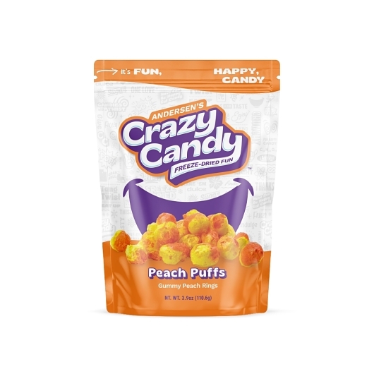 Crazy Candy Peach Puffs, 2.4 Ounce, 12