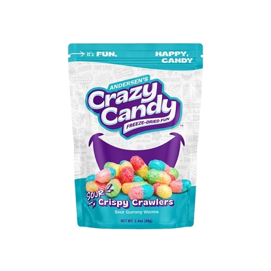 Crazy Candy Sour Crispy Crawlers, 2.4 Ounce, 12