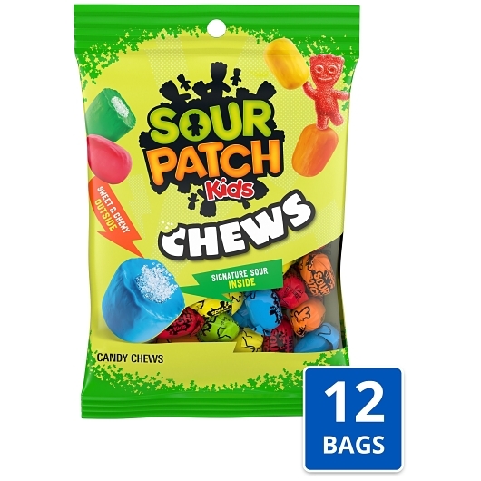 Sour Patch Kids Chews Assorted Soft Candy Bag, 5.12 Ounce, 12 Per Case