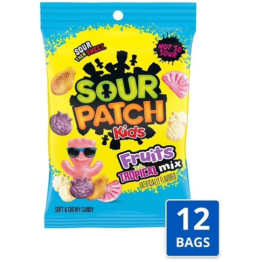 Sour Patch Kids Tropical Fruit Mix Candy Bag, 7.28 Ounce, 12 Per Case